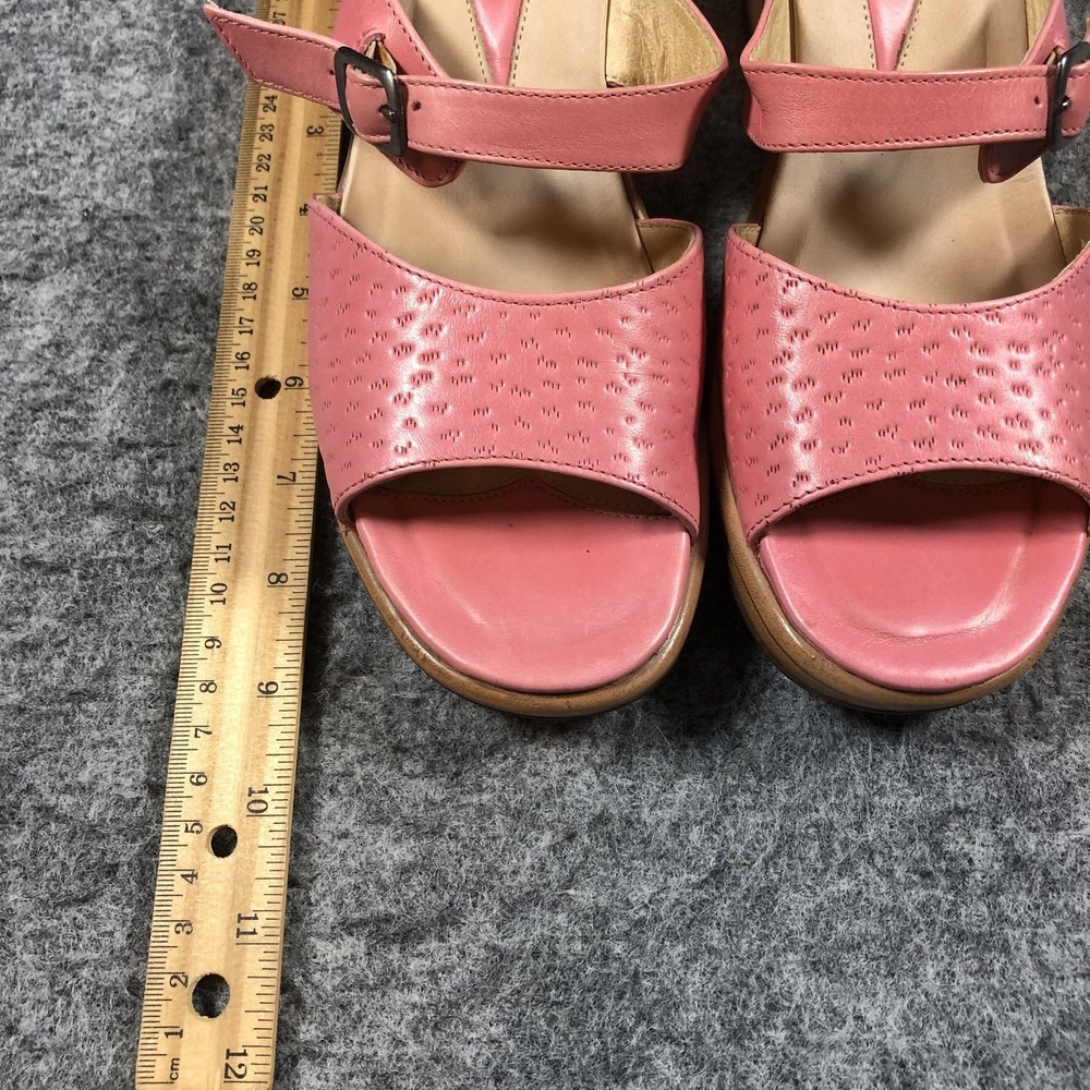 Dansko Sandals Womens 6.5 Pink Leather Slide Wedge Buckle Comfort Casual Shoes - Picture 12 of 16